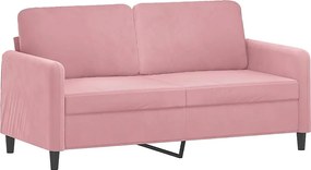 Kanapa 2-osobowa Różowy Welur 140 cm Nowoczesna i Wygodna