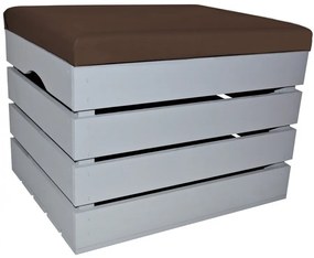 Pufa kufer skrzynia drewniana sosnowa siedzisko 50cm malowana szara