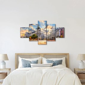 Obraz - Calle Gran Vía, Madryt, Hiszpania (125x70 cm)
