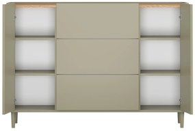 Komoda Elivo 150 cm z szufladami na nóżkach - eukaliptus / dąb baltic dune