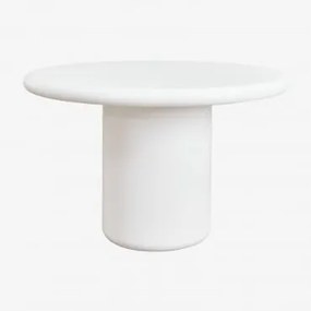 Okrągły Stół Jadalniany Z Cementu Namara Ø120 Cm & Biała - Sklum