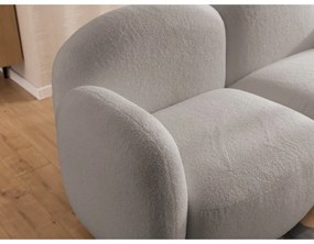 Szary narożnik z materiału bouclé (prawostronny/z szezlongiem) Orbit – Ropez