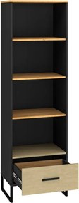 Regał wysoki COLIN 03 dąb złoty craft/czarny ML MEBLE