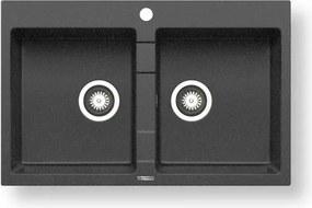 Pyramis 70053201 - Zlew kuchenny SPARTA 78x50 cm granitowy/czarny