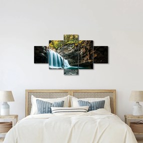 Obraz leśnego wodospadu (125x70 cm)