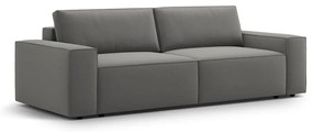 Jasnoszara aksamitna rozkładana/ze schowkiem sofa 247 cm Jodie – Micadoni