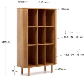 Szafka w dekorze jesionu z drzwiami przesuwnymi w naturalnym kolorze 110x160x40 cm Mailen – Kave Home