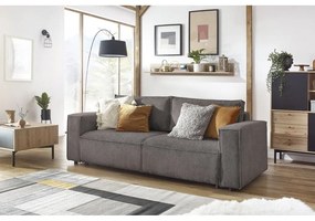 Ciemnobrązowa sztruksowa rozkładana sofa 245 cm Nihad – Bobochic Paris