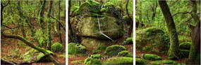 Obraz magicznego lasu (z zegarem) (90x30 cm)