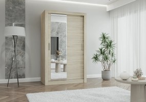 Szafa przesuwna LYON z lustrem 120 cm dąb sonoma
