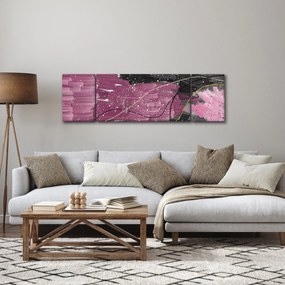 Obraz - Różowo - czarna abstrakcja (170x50 cm)