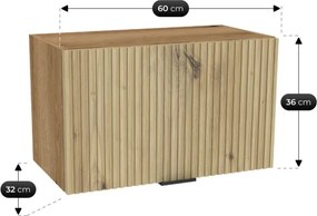 Zestaw Mebli Kuchennych MODERN 200 cm Dąb/Biały Połysk Ryflowany Nowoczesny