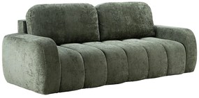 Kanapa rozkładana 3-osobowa z tkaniny szenilowej zielonej TALIVO