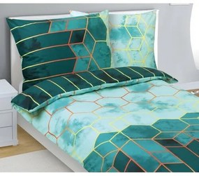 Bellatex Pościel bawełniana Plaster miodu zielony, 140 x200 cm, 70 x 90 cm