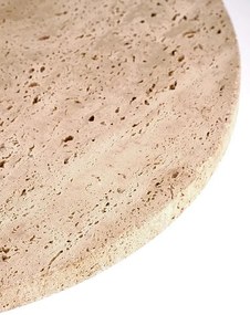 Okrągły stolik z blatem z naturalnego trawertynu - Panamex 3X