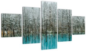 Obraz - Turkusowy staw, Biei, Japonia (125x70 cm)