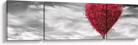 Obraz - serce z koroną drzewa (170x50 cm)