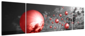 Obraz czerwonych kul (170x50 cm)