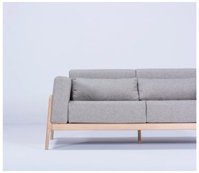 Szara sofa z konstrukcją z litego drewna dębowego Gazzda Fawn, 180 cm