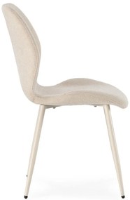Kremowe tapicerowane krzesła zestaw 4 szt. Ansu – Marckeric