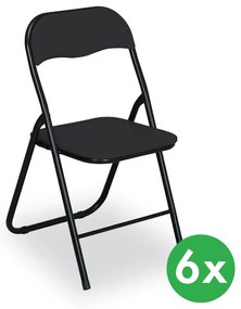 Składane krzesła konferencyjne BRIEFING, 6 szt., czarne