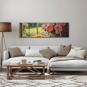 Obraz - Kot na oknie (170x50 cm)