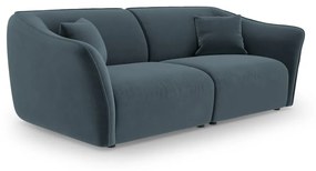 Niebieska aksamitna sofa 206 cm Tokyo – Cosmopolitan Design