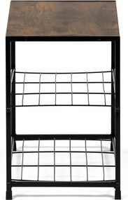 Półka na buty z 2 półkami, stare drewno