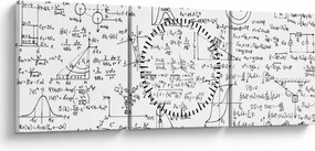 Obraz - Wzory (z zegarem) (90x30 cm)