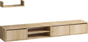 Nowoczesna szafka pod TV – 180 x 30 x 25 cm – Dąb szafirowy – Melamina