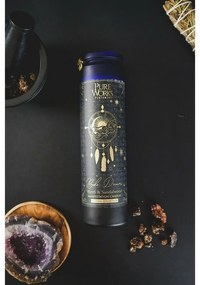 Organiczna świeca Arome Myrrh & andalwood 300 g w kolorowym wysokim szklanym słoju z frędzlami