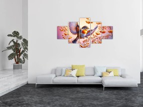 Obraz - Ptak z jarzębiną (125x70 cm)