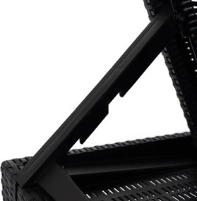 Fotel Ogrodowy Leżak LUIZJANA Technorattan Czarny/Szary