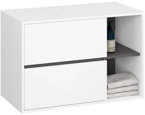 Nowoczesny zestaw mebli do łazienki biały+grafit  F0-W59