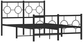 Czarne metalowe łóżko 120x200cm - SLIM