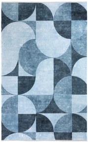 Dywan vintage Dean retro niebieski 80 cm x 145 cm