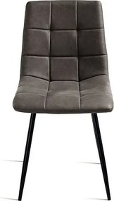 Zestaw 4 nowoczesnych krzeseł antracytowych „Sevilla” malowanych metalowych siedzeń w miękkim dotyku sztucznej skóry