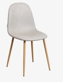 Tapicerowane Krzesło Jadalniane Glamm Drewno Naturalne & Sztucznej Skóry Iron & Polipiel - Sklum