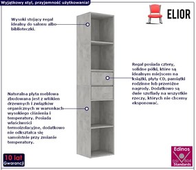 Regał z szufladami w kolorze szarego betonu - Lavero