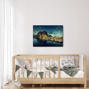 Obraz wioski rybackiej w Norwegii (70x50 cm)