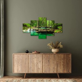 Obraz - Zielony wodospad (125x70 cm)