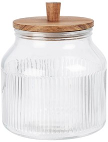 Pojemnik szklany z pokrywą z drewna akacji DONO, 2200 ml