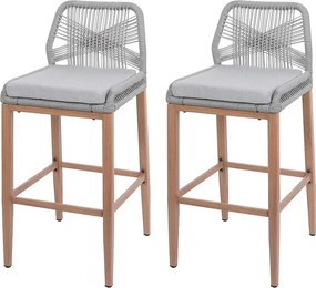 Stołek barowy MCW-O21 (zestaw 2 szt.),  jasnoszary, poduszka jasnoszary