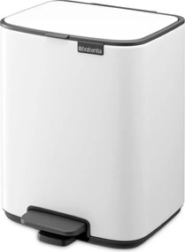 Biały stalowy kosz na śmieci z pedałem 7 l Bo – Brabantia