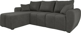 Rozkładana narożna sofa SEVIO 246x145 cm, ciemnoszara, uniwersalna + 2 poduszki GRATIS