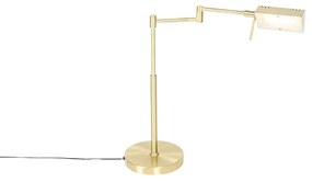 Designerska lampa stołowa złota z wbudowanym LED i ściemniaczem dotykowym - Notia Nowoczesny Oswietlenie wewnetrzne