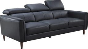 Kanapa 3-osobowa z czarnej skóry bawolej - SALVI