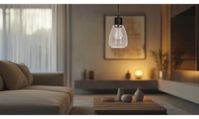 Czarna lampa wisząca ze szklanym kloszem ø 12 cm Moldo – Candellux Lighting