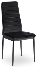 Zestaw Stół Rozkładany SKUBI 120-160 cm Dąb Craft/Czarny i 4 Krzesła NARIS Czarne Welurowe