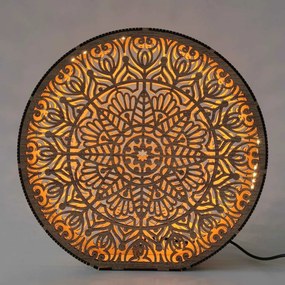 Drewniana lampa dekoracyjna z mandalą | LYLI